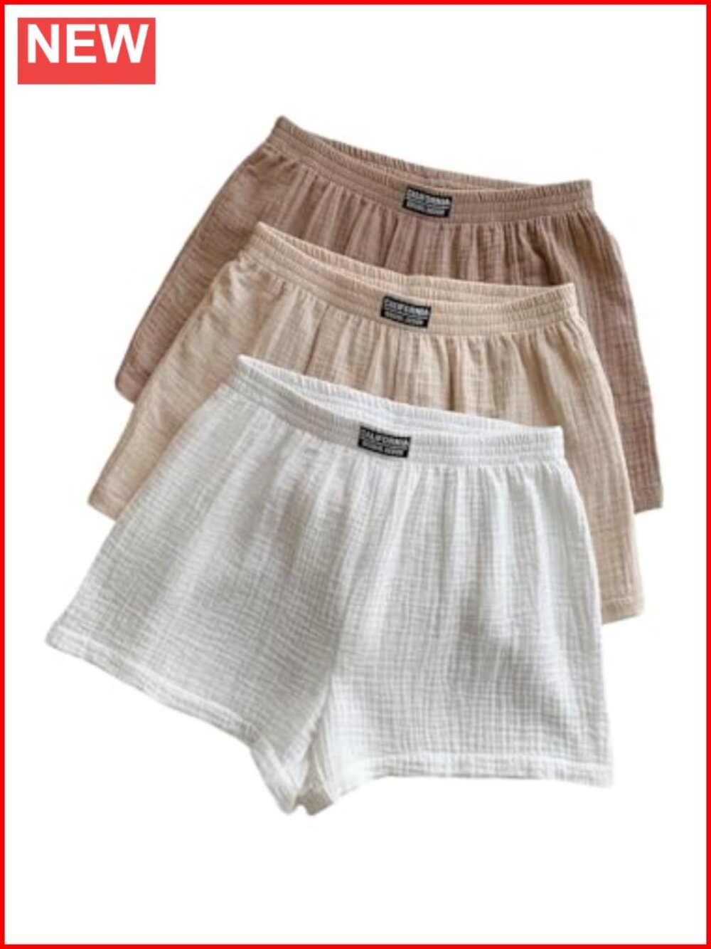 Womens Summer Waffle Knit Lounge Shorts 3 Pack Comfy Casual